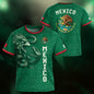 Mexico Kids Soccer Jersey Green Aztec Eagle Serpent Design