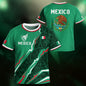 Mexico Kids Soccer Jersey Green Aztec Pattern Crest Design