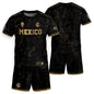 Mexico Map Gold Black Dynamic Replica Training Kids Soccer Jersey