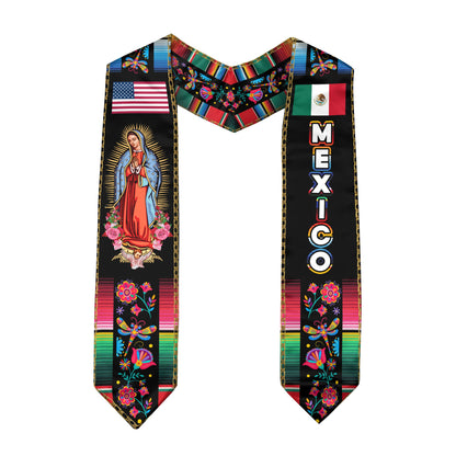 Mexico Flag Stole 2026, Mexican Graduation Sash for Ceremony, Class of 2026 Senior