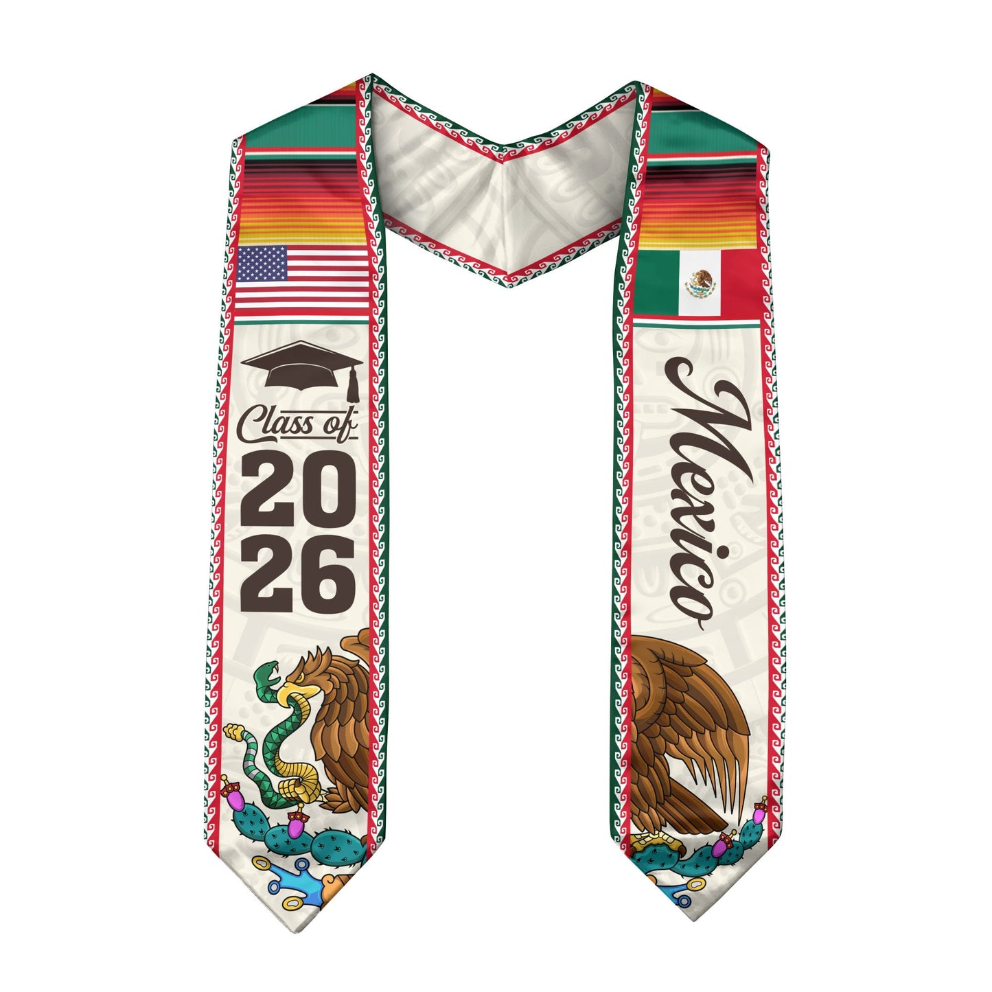 Mexican Sash Stole Mexico 2026, Class of 2026 Senior Stole