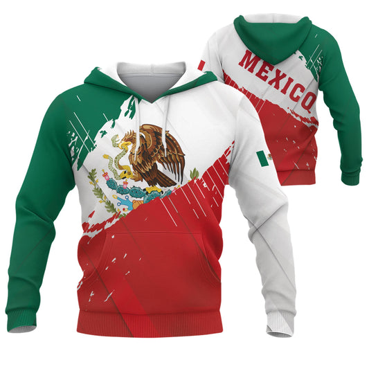 Mexican Flag Eagle Snake National Heritage Cultural Mens Sudadera De Mexico Hoodie