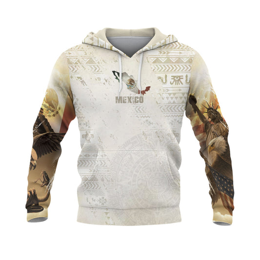 Mexican Eagle Liberty Flag Dual Heritage Mens Sudadera De Mexico Hoodie