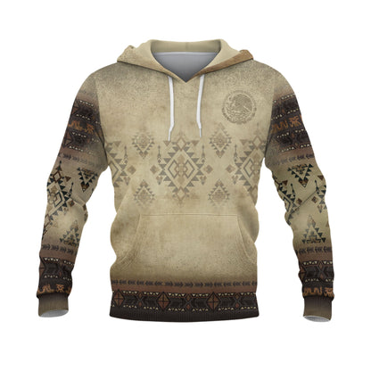 Mexican Eagle Snake Aztec Pyramid Vintage Heritage Mens Sudadera De Mexico Hoodie