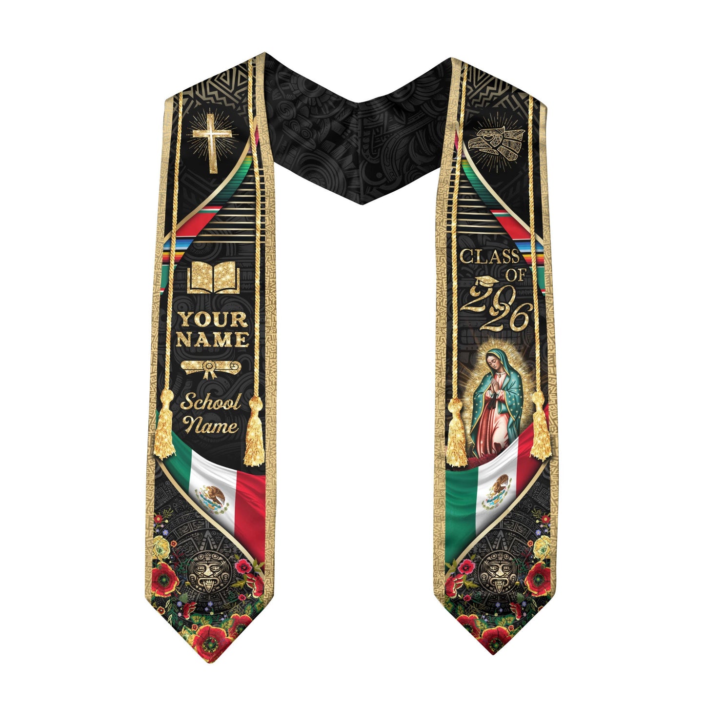 Custom Mexican Graduation Stole 2026 Proud Mexican Graduation Sash Personalized Graduation Stoles Mexico Graduation Sash Customize