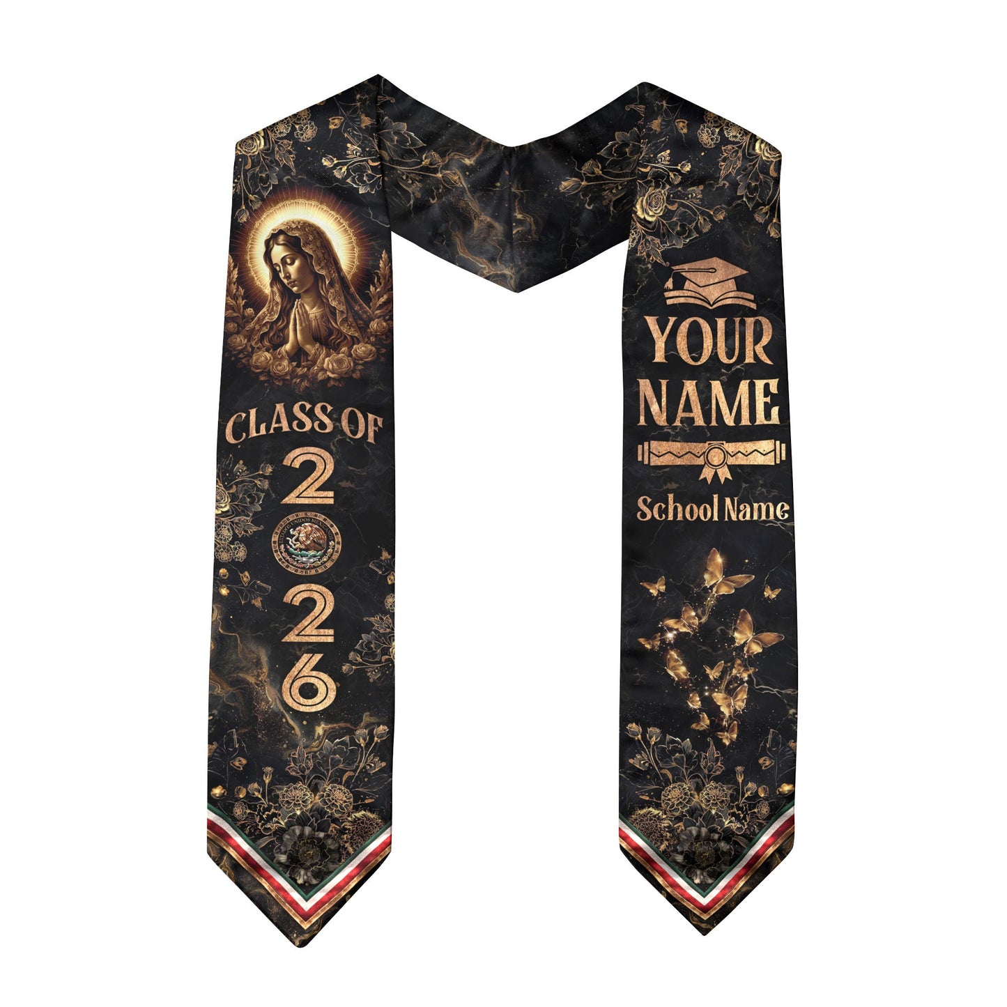 Custom Graduation Stole Mexican Graduation Sash 2025 Personalized Stoles for Graduation