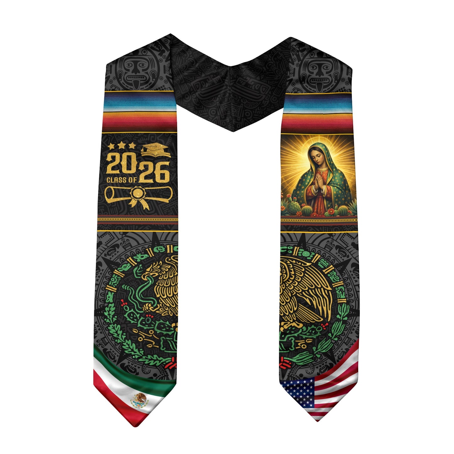 Mexican Graduation Stole 2026, Graduation Sash Mexico, Mexican Flag Graduation Stoles, Mexican Stole for Graduation