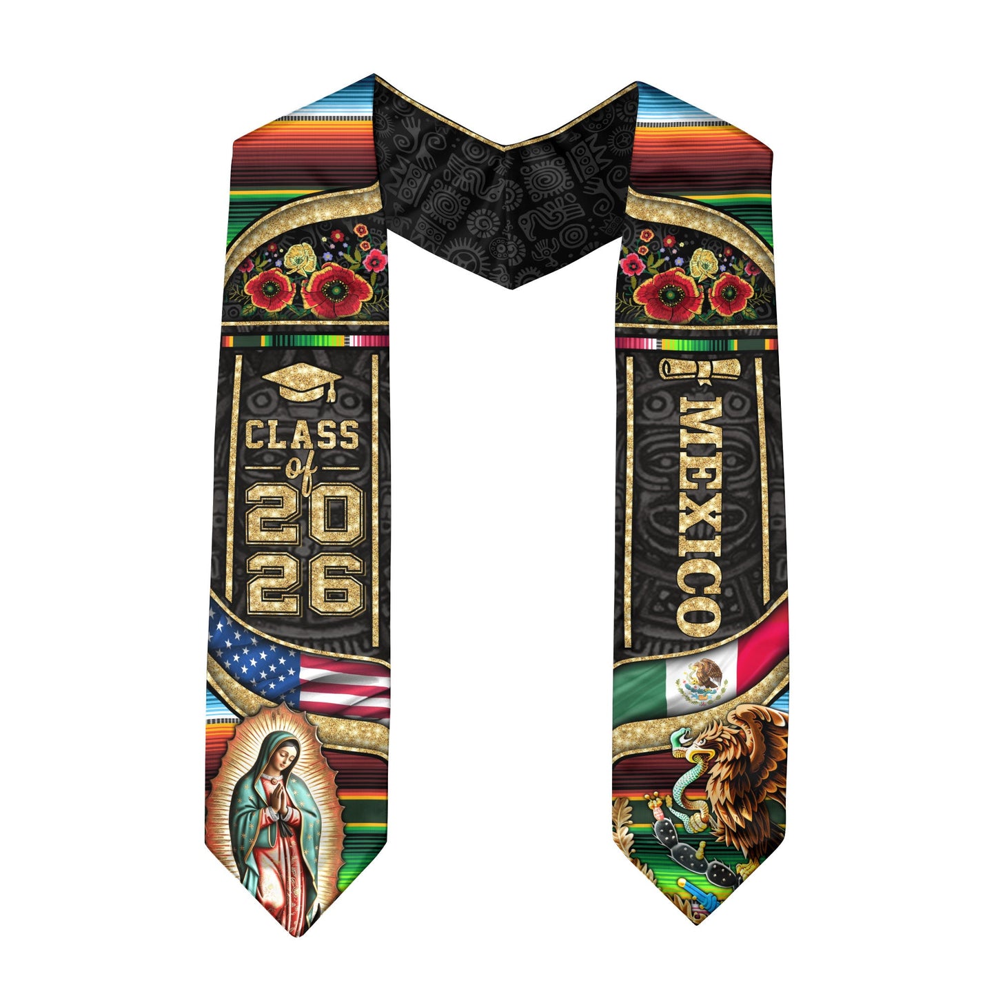 Mexican Graduation Stole 2026, Graduation Sash Mexico, Mexican Flag Graduation Sash, Mexican Stoles for Graduation