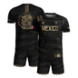 Mexico Black Gold Aztec Heritage Soccer Jersey with Eagle Crest Design
