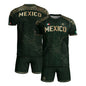 Mexico Soccer Jersey Green Heritage Map Golden Aztec Details