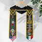 Custom USA Mexico Heritage Graduation Stole 2026 – Personalized Senior Sash with Eagle Crest & National Flag Design