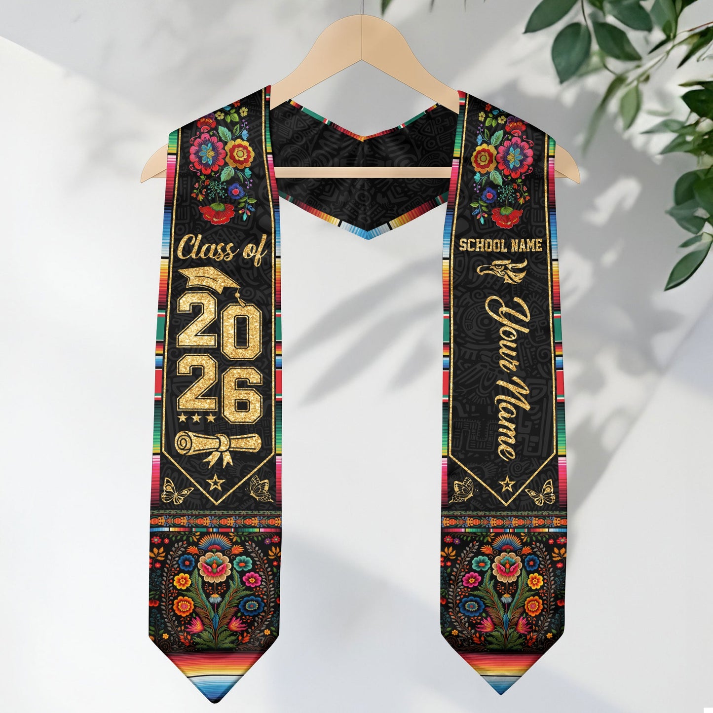 Mexican Graduation Stole Custom 2026 Mexican Graduation Sash, Mexican Stoles for Graduation