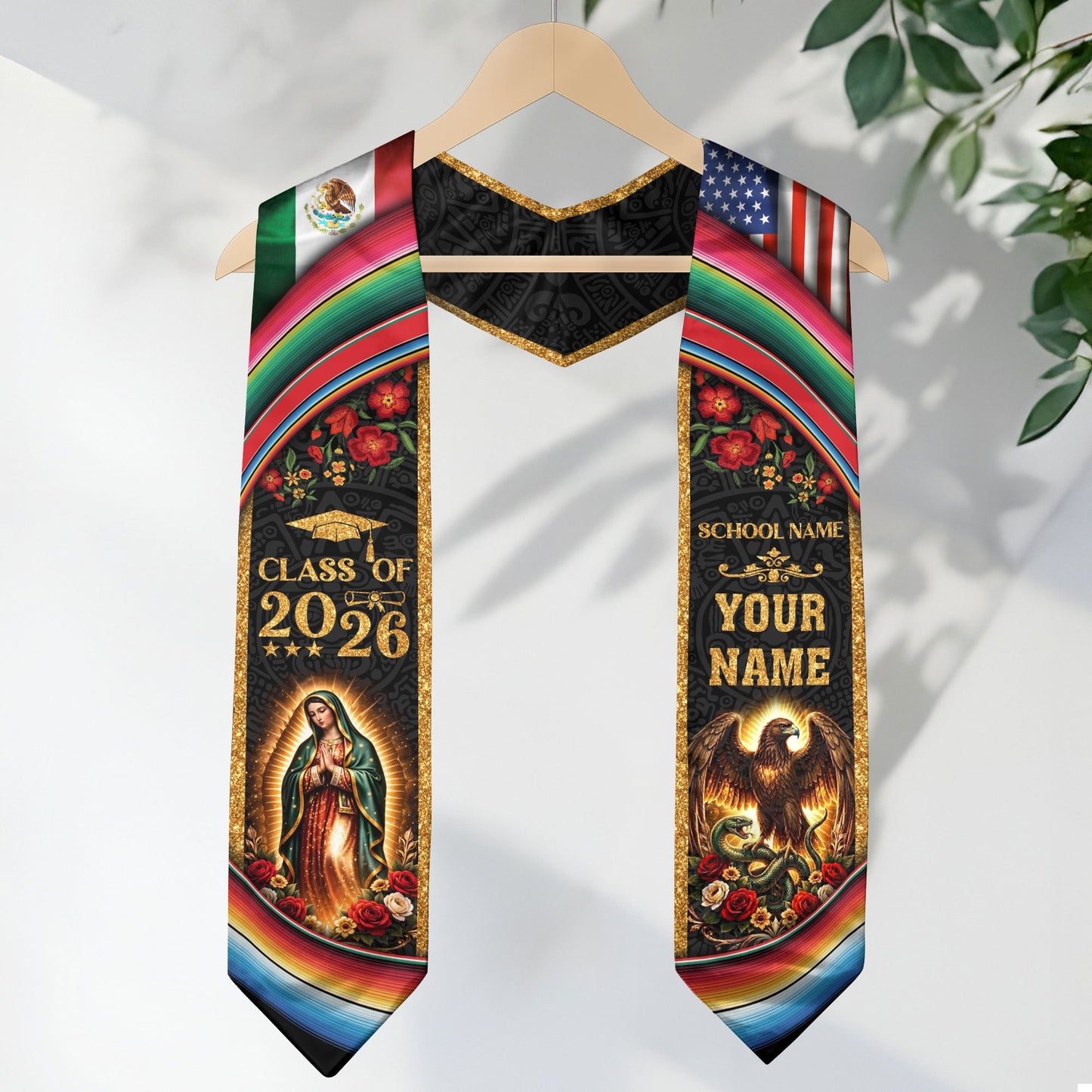 Mexican Graduation Stole Custom 2026 Graduation Sash Mexico, Mexican Flag Stole
