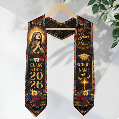 Mexican Graduation Stole 2025 Custom Name Mexico Graduation Sash Personalized