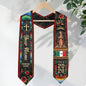 Custom Mexico Graduation Stole 2026 - Mexican Red Serape & Virgin of Guadalupe Sash