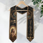 Custom Mexican Graduation Stole 2026 Virgin Mary Gold Eagle Heritage Black Luxury Sash