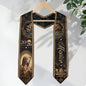 Mexico Graduation Stole Class of 2026 Virgin Mary Guadalupe Black Gold Gift Sash