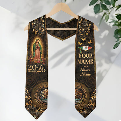 Mexico Graduation Stole 2026 Virgen De Guadalupe Personalized Grad Sash