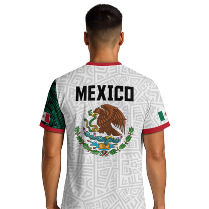 Mexico White Aztec Eagle Design Soccer Jersey