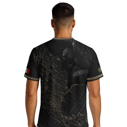 Mexico Soccer Jersey Black Aztec Sunstone Heritage Map Design Bundle
