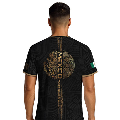 Mexico Black Gold Eagle Aztec Warrior Heritage Soccer Jersey Bundle