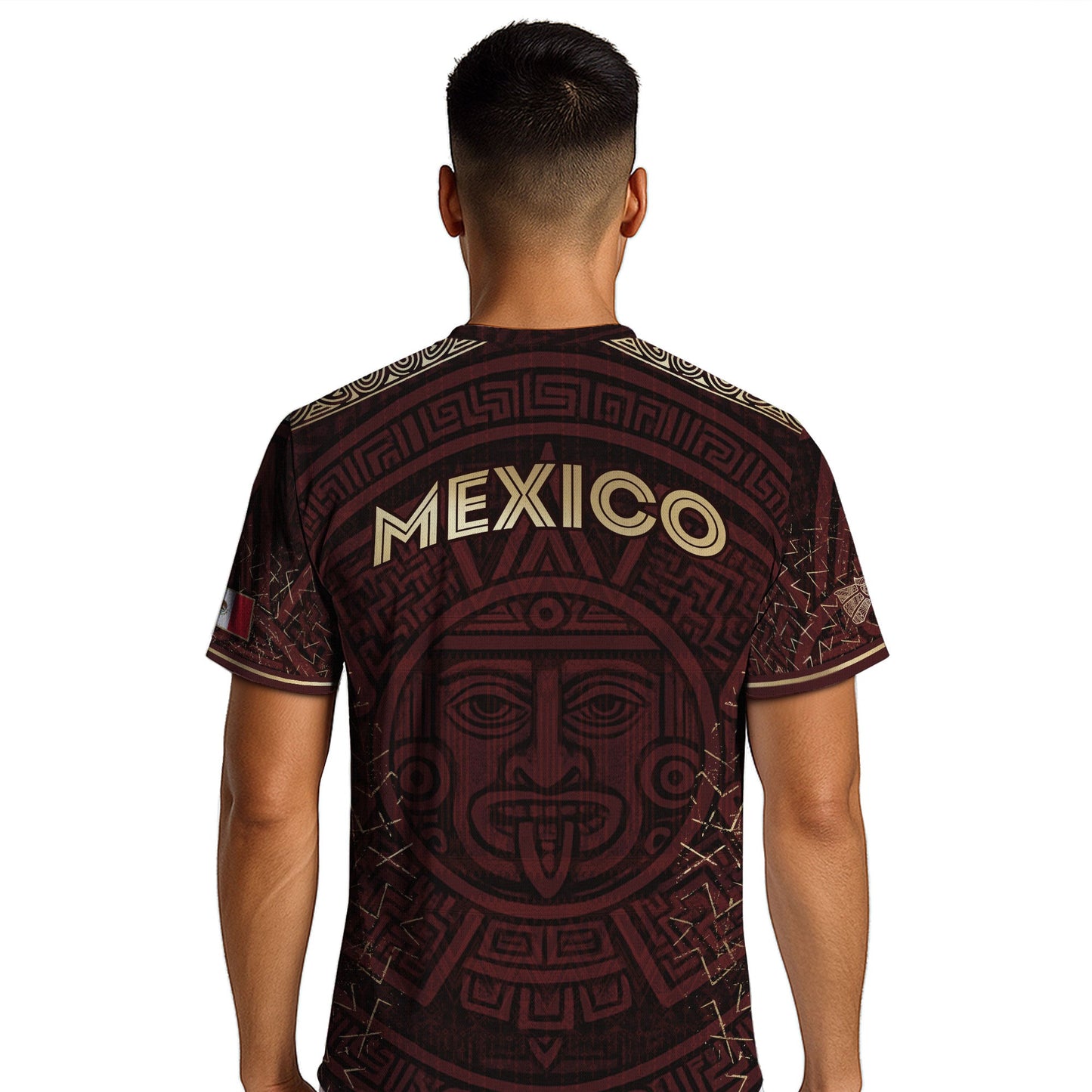 Mexico Burgundy Aztec Sun God Heritage Soccer Jersey