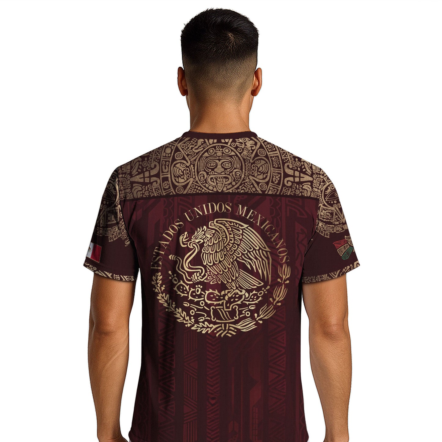 Mexico Red Gold Eagle And Serpent Heritage Soccer Jersey Bundle
