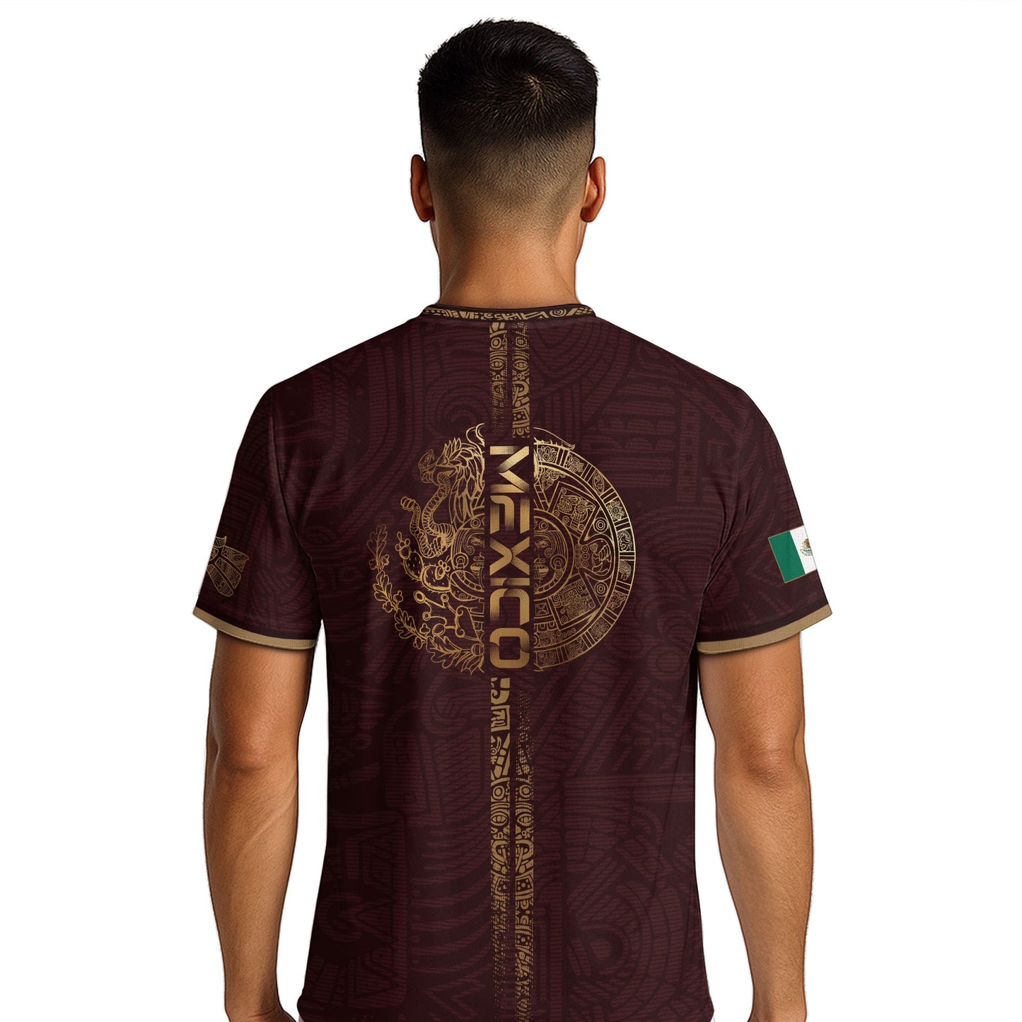 Mexico Burgundy Aztec Eagle Heritage Soccer Jersey (Bundle)