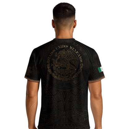 Mexico Black Gold Eagle Snake Heritage Estados Unidos Mexicanos National Soccer Jersey