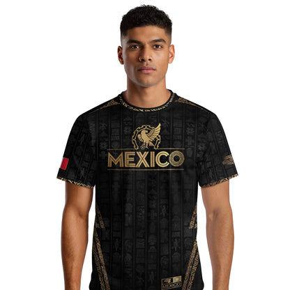 Mexico Black Gold Eagle Emblem Heritage Soccer Jersey