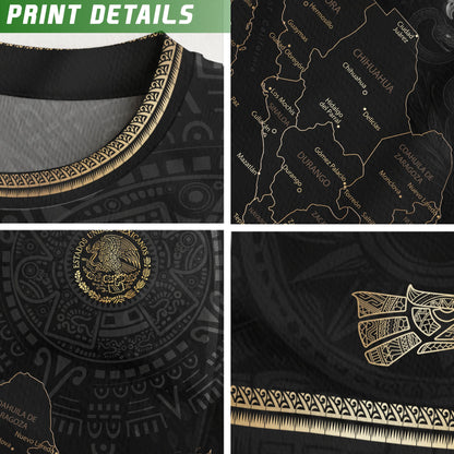 Mexico Aztec Heritage Soccer Jersey 3-Pack Bundle – Black Sunstone Map + Green Gold Eagle + Black Gold Eagle Crest